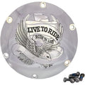Drag Specialties 1107-0629 Live to Ride Eagle Chrome Derby Cover Sportster 04-22