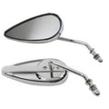 V-Twin 34-0330 Chrome Tear Drop Mirrors for 65-25 Harley Sportster Dyna Softail