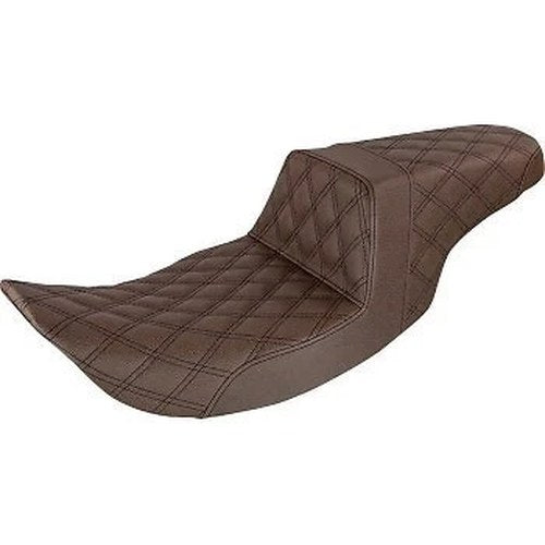 Saddlemen 897-06-175BR Brown Step-Up Seat Full Lattice Stitch - 97-07 FLHR/FLHX