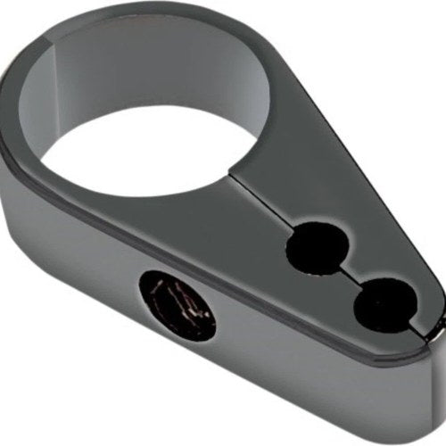 Black Dual Cable Clamp for 1-1/4" Handlebars