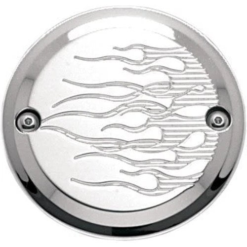 Joker 921102FC Chrome Flame Timer Points Cover for Evo 70-99 & Sportster 04-23