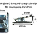 10x Fairing Clips M6 6mm Thread Bodywork Panel Clip Speed Clips Motorcycle U Nut