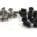 10 Piece Motorcycle Belly Pan Fairing Kit Stainless Steel m6 6mm Bolts Wellnuts