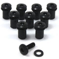 Black Motorcycle Screen Bolts Fairing Bolt Fixings & Well Nuts x 10