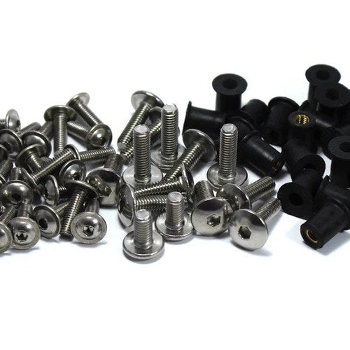 Kawasaki Ninja 250R EX250 2008 - 2012 Stainless Fairing Bolt & Screen Bolts Kit