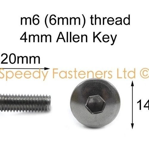 Polished Stainless Steel Pan Head Fairing Bolts M6 x 20mm - 10 Pack