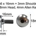 2x m6 Honda Fairing Bolts 3mm Shoulder 90112-MC7-000 83641-KM9-000 90381-KM9-000