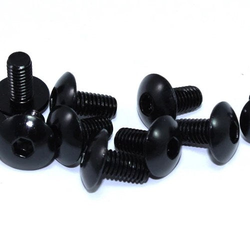 10 Pack m6 x 12mm Black Anodised Aluminium Fairing Bolts Motorcycle Bolt Screws