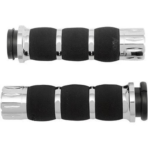 Avon Chrome Rival Air Cushioned Hand Grips for Harley Electronic Tbw
