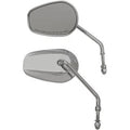 Drag Specialties 0640-1309 Chrome 5" Long Stem Teardrop Mirrors for Harley