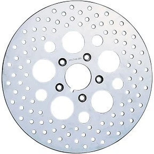 Polished Stainless Steel Drilled Rear Brake Rotor for Big Twin & Sportster 81-91