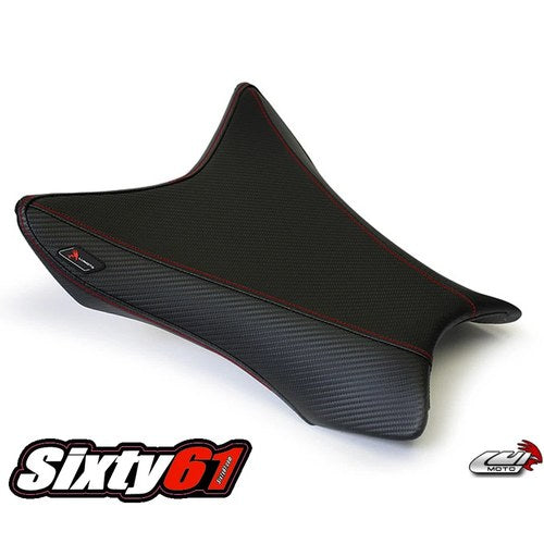 Kawasaki ZX10R Seat Cover 2011-2016 2017 2018 2019 2020 Black Red Stitch Luimoto