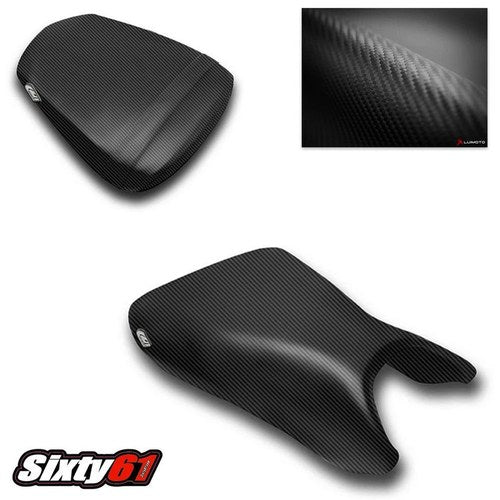 Yamaha R6 Seat Covers 2003 2004 2005 Black Carbon Fiber Look Front Rear Luimoto