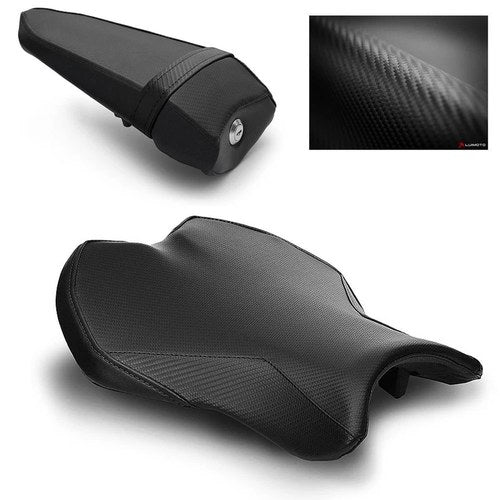 Yamaha R6 Seat Covers 2017-2022 2023 2024 2025 Luimoto Black Front Rear Carbon