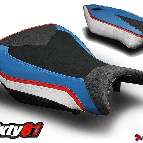 BMW S1000RR Seat Covers 2015 2016 2017 2018 Black White Front Rear Luimoto