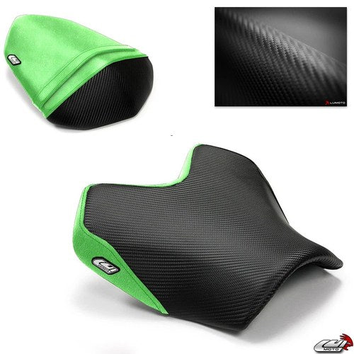 Kawasaki Z750 Seat Covers 2007-2011 2012 Black Green Rider Passenger Luimoto