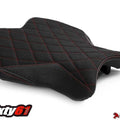 Yamaha R6 Seat Cover 2017-2023 2024 2025 Luimoto Black Red Suede Tec-Grip Front