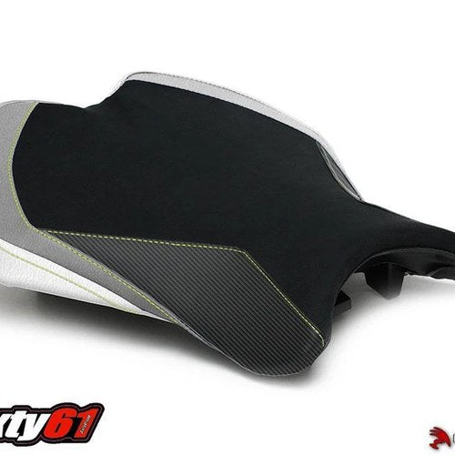 Yamaha R6 Seat Cover 2017-2023 2024 2025 Luimoto Black Silver Green Stitch Rider