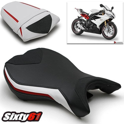 Triumph Daytona 675 Seat Cover 2013-2015 2016 2017 Luimoto Front Rear Black Red