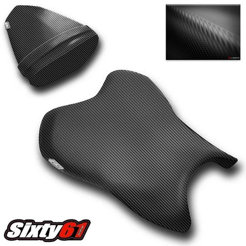 Yamaha R6 Seat Covers 2006 2007 Black Carbon Fiber Luimoto Front Rear