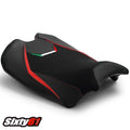 Ducati Panigale V4 V4R Seat Cover 2018-2021 Black Red Veloce Luimoto Tec-Grip