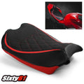 Ducati Panigale V4 V4S Seat Cover 2018-2021 Front Black Red Suede Luimoto