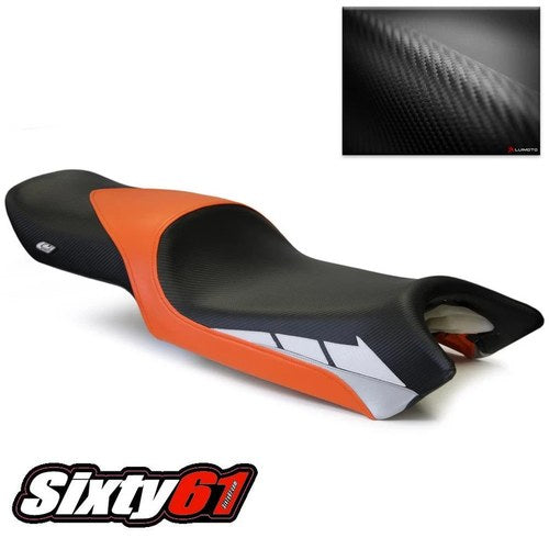 Yamaha FZ6 Seat Cover 2004-2010 2011 Luimoto Front Black Orange Carbon Fiber