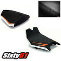 KTM RC8 RC8R Seat Covers 2008-2015 Luimoto Black Orange Front Rear Carbon Fiber