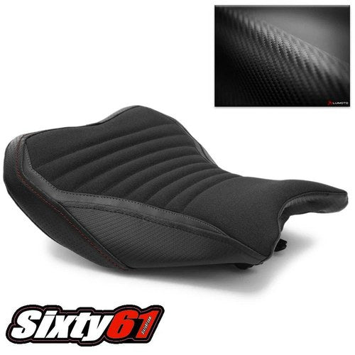 Kawasaki Z900 Seat Cover 2017 2018 2019 Luimoto Front Black Carbon Red Stitch
