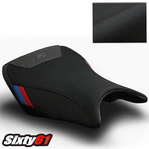 BMW S1000R Seat Cover 2014-2015 2017-2020 Luimoto Suede Gray Logo