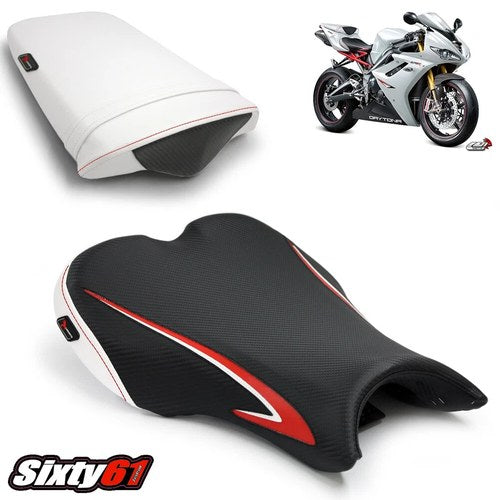 Triumph Daytona 675 Seat Covers 2006-2010 2011 2012 Luimoto Front Rear Red Black