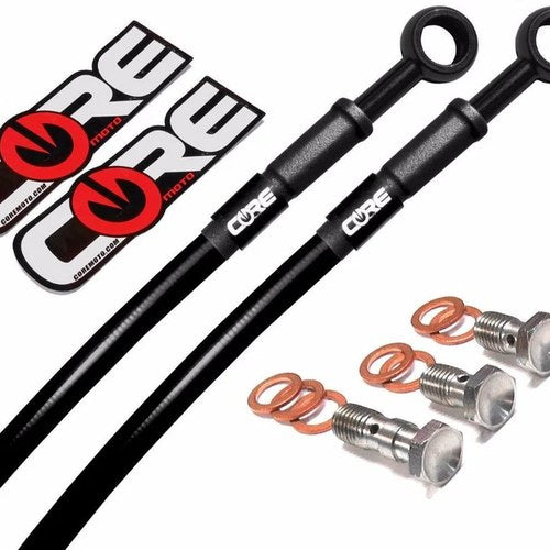 Yamaha R3 (Non-ABS) Brake Lines 2015-2018 2019 2020 Black Front Rear Stainless