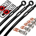 Yamaha R1 Brake Lines 2007 2008 Black Front Rear Stainless Steel Braided Kit