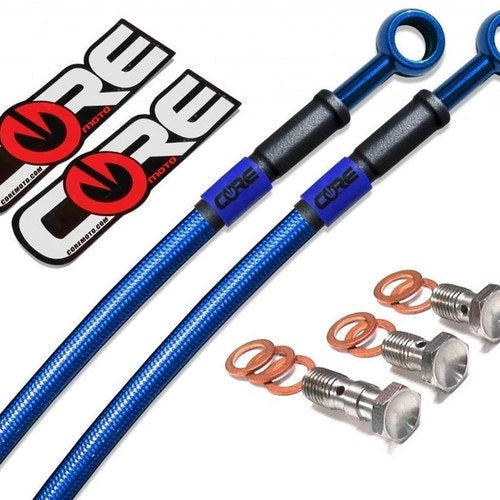 Honda Grom Brake Lines 2014 2015 Non-ABS Msx Front Rear Translucent Blue Braided