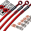 Kawasaki ZX10R Brake Lines 2006 2007 Front-Rear Red Stainless Steel