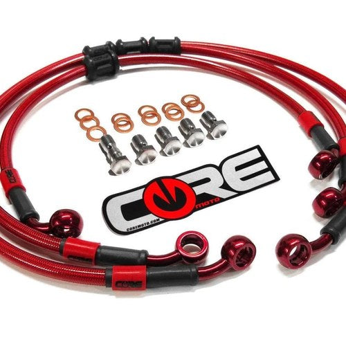 Suzuki Gsxr 1000 Brake Lines 2005-2006 Front Rear Red Custom Braided Stainless