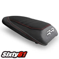 BMW S1000RR Rear Seat Cover 2019-2026 Luimoto MotorSports Black Red Stitch Suede