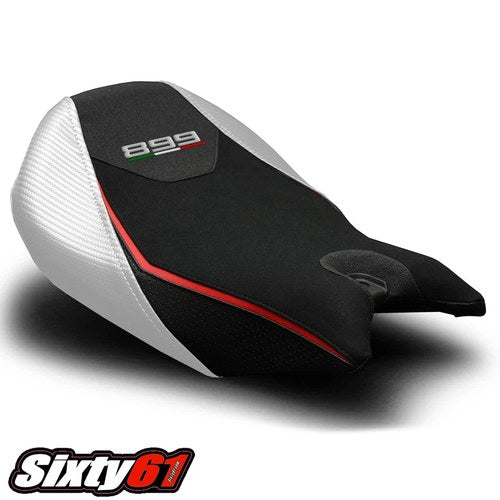 Ducati Panigale 899 Seat Cover 2013-2015 Luimoto Veloce Tec-Grip Black White