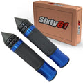 Suzuki Hayabusa 1999-2020 Black Blue Hand Grips Comfort Gel Spiked Bar Ends 7/8