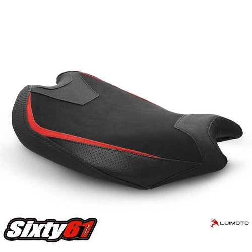 Ducati V2 Seat Cover 2020 2021 Luimoto Black Red Veloce Suede Tec-Grip Carbon