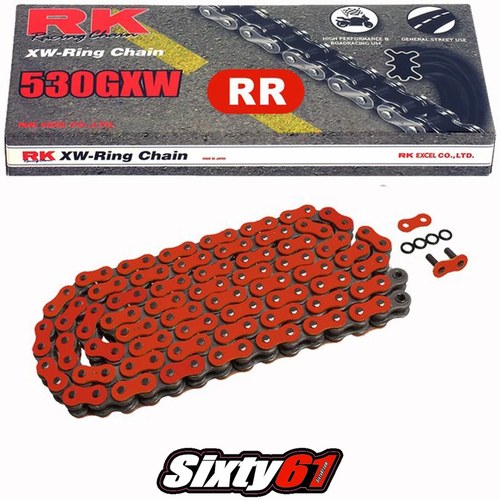 Motorcycle Red RK Gxw Chain 150 Link-530 Pitch XW-Ring for Extended Swingarm