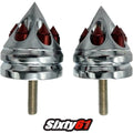 Suzuki Gsxr 1000 600 750 Spike Spiked Red Chrome Bar Ends