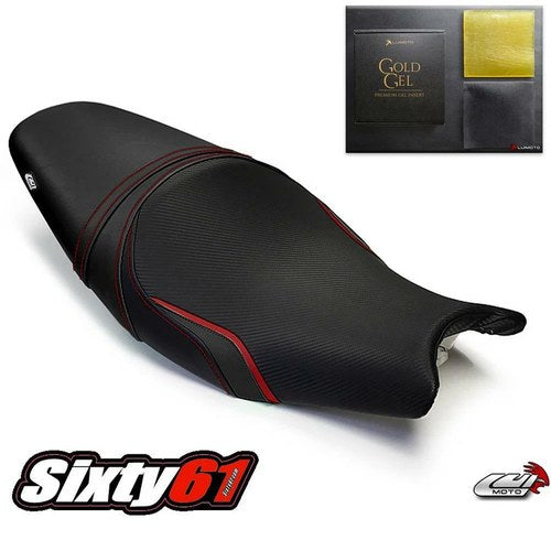 Kawasaki ER6F ER6N Ninja 650R 2005-2008 Seat Cover with Gel Luimoto Black Red