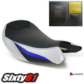 Suzuki Gsxs 1000 Seat Cover with Gel 2015-2020 Luimoto Front White Blue Carbon