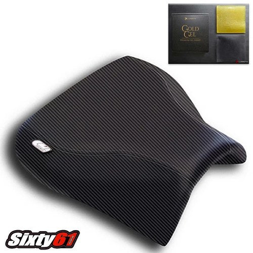 Suzuki Gsxr 600 750 Seat Cover with Gel 2001 2002 2003 Luimoto Front Black Rider