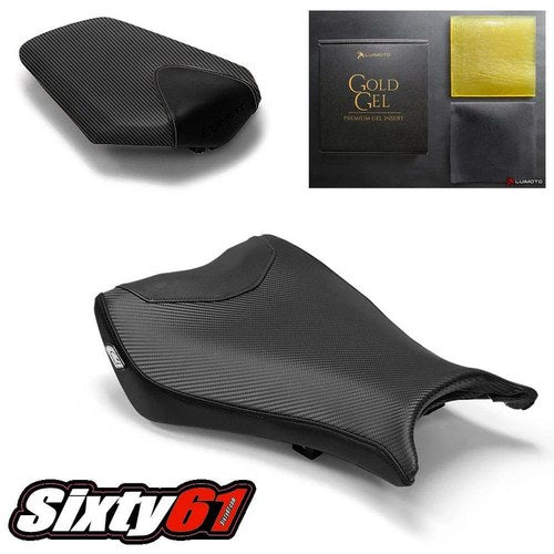 Honda CBR1000RR Seat Cover with Gel 2008-2016 Luimoto Front Rear Black Carbon