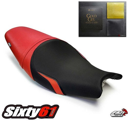 Kawasaki ER6F ER6N Ninja 650R 2005-2008 Seat Cover with Gel Red Black Luimoto