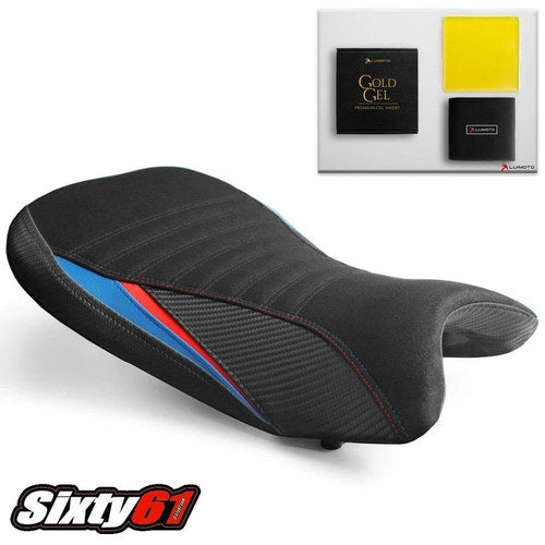 BMW S1000RR Seat Cover with Gel 2019-2026 Luimoto Motorsports Blue Red Black