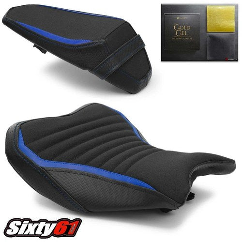 Kawasaki Z900 Seat Covers with Gel 2017 2018 2019 Luimoto Blue Black Carbon