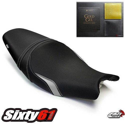 Kawasaki ER6F ER6N Ninja 650R 2005-08 Seat Cover with Gel Black Silver Luimoto